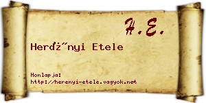 Herényi Etele névjegykártya